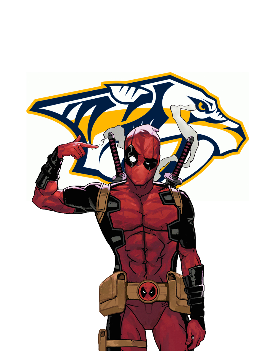 Nashville Predators Deadpool Logo vinyl decal